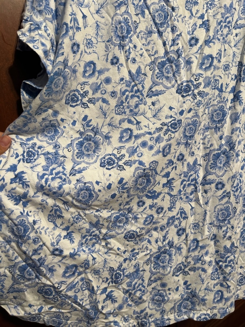 crown & ivy White and Blue Floral Short-Sleeve Tee - Picture 4 of 4
